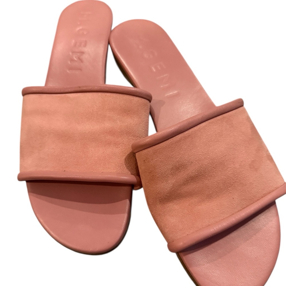 M.Gemi Blush Pink Suede Slide Sandals – Made in Italy – Size 40.5 / US 10